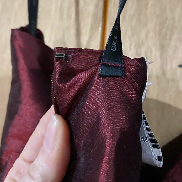 Bill Levkoff Dress Burgundy/Red with Belt - Picture 5 of 8